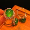 Full Green, Yang Green, Natural Agate Green Chalcedony Ring, Women'S Opening Is Slightly Inlaid, And The Real Shot Is Fidelity.