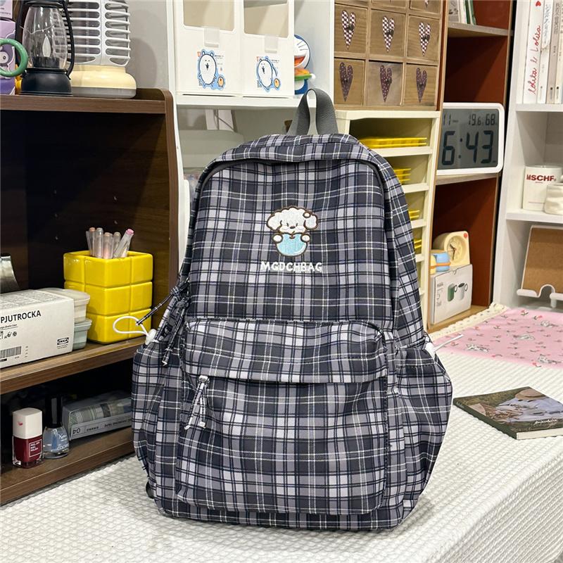 

Check Student Schoolbag Women s Large Capacity Backpack чёрный