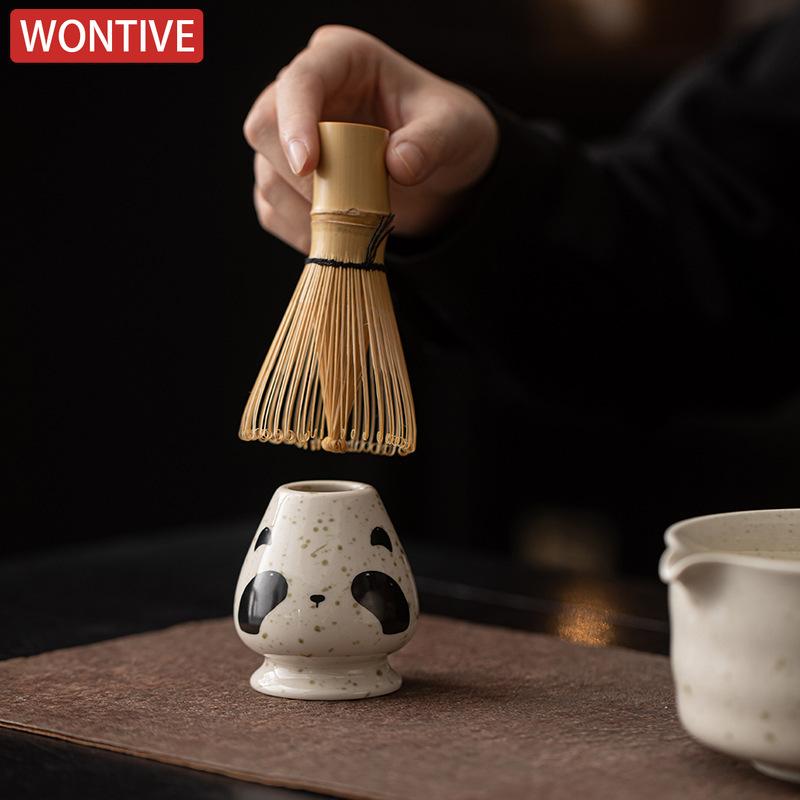 2-8 Niedliches Tier Matcha Tee Set Schneebesenständer Teebesen Zeremonie Matcha Schale Mühle Pinsel Teezubehör Halter Teezubereitungszubehör