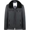 Men's Fleece-Lined Lapel Jacket, Thickened Autumn/Winter Coat for Middle-Aged and Older Men