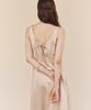 LEUNI Emma Satin Shirred Dress - Peach Beige