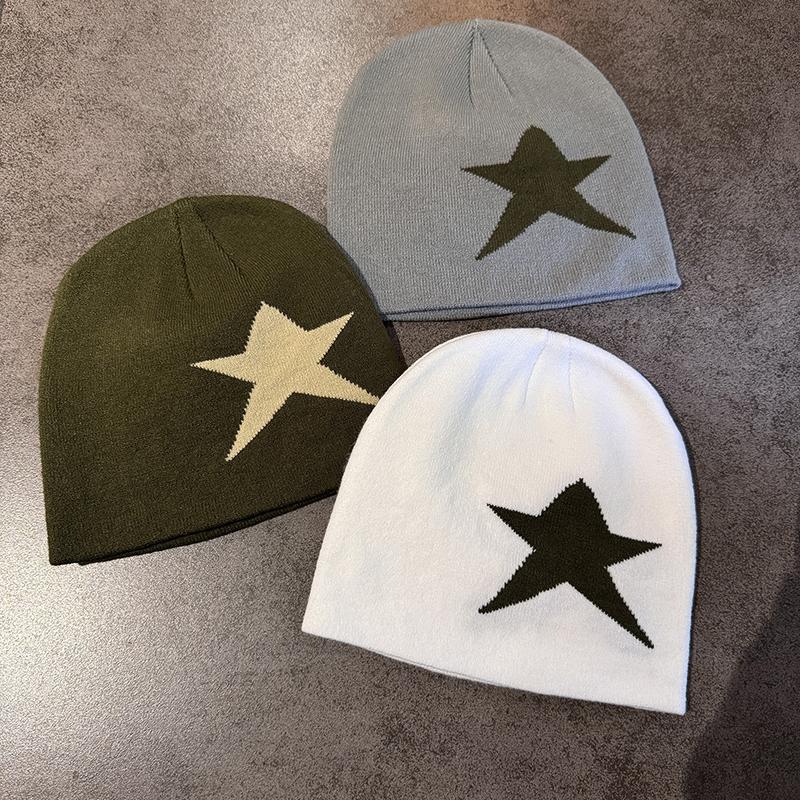 New Niche Knitted Hat Women'S Autumn And Winter Warm Pullover Cold Hat Street Photograph Concave Shape Wool Hat Trendy