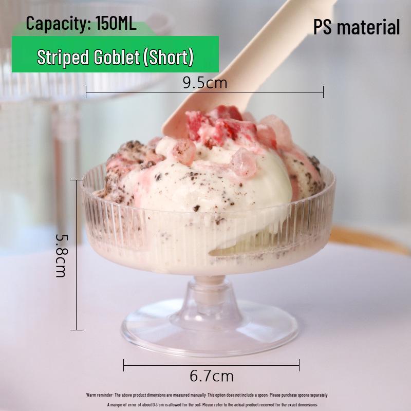 

Elegant Disposable Plastic Dessert and Wine Glasses - High-Stem, Transparent, Creative Design for Cocktails, Ice Cream, Mousse, and Pudding