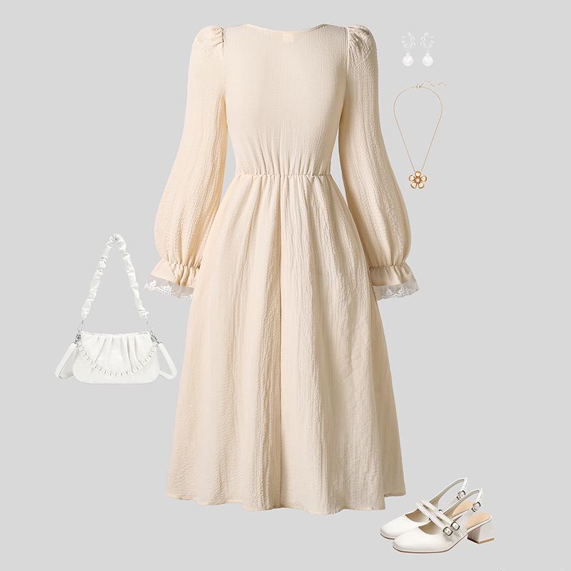 2025 Autumn Girls' French Medieval Princess Dress - Retro Long-sleeve Court Style