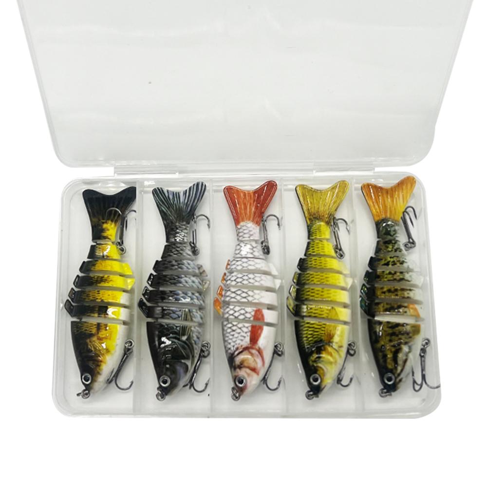SEASKY 10cm 15g Jointed 7-Sections Swimbait Hard Lure 5pcs Combo Kit
