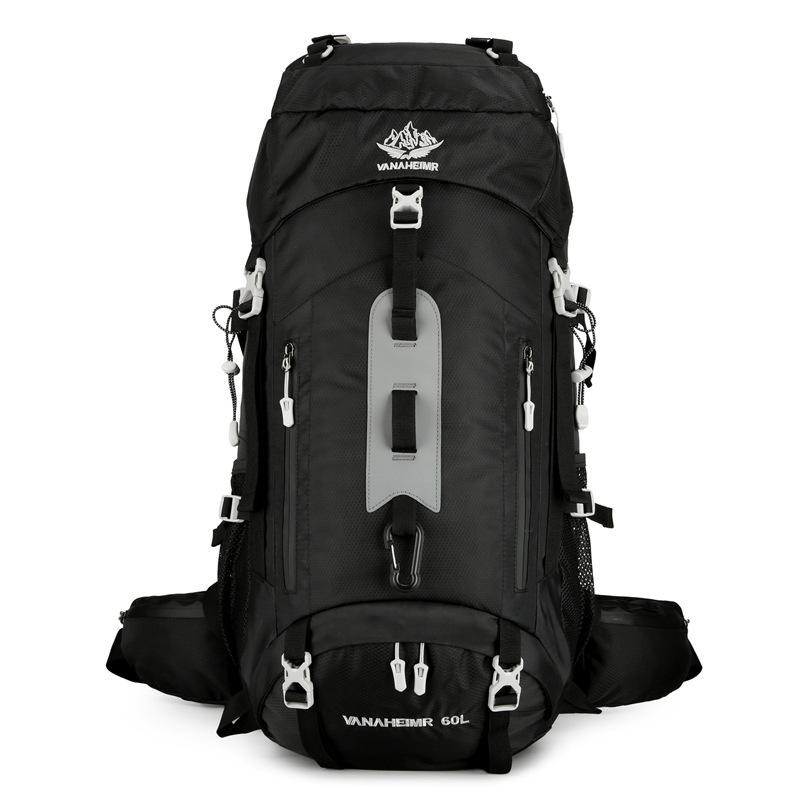60L Outdoor-Bergsteigertasche mit großer Kapazität Hochwertiges Nylon Wasserdicht Verschleißfest Wandertourentasche Unisex Reise Camping Sportrucksack