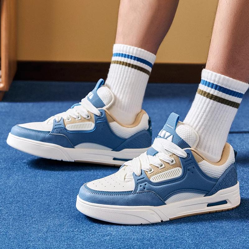 Anta Aojie Trendy Casual Wear Durable Increased Height Low-Top Skate Shoes Men Sneaker Blue White 112448040R-1
