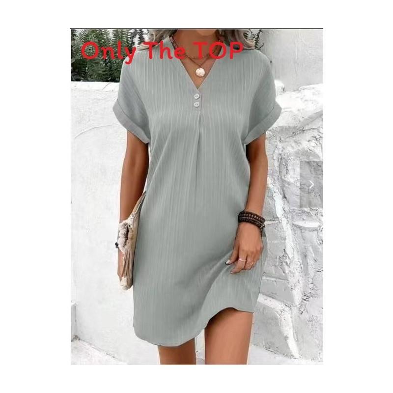 Womens V Neck Striped Polyester Casual Dress With Buttons For Office Wear