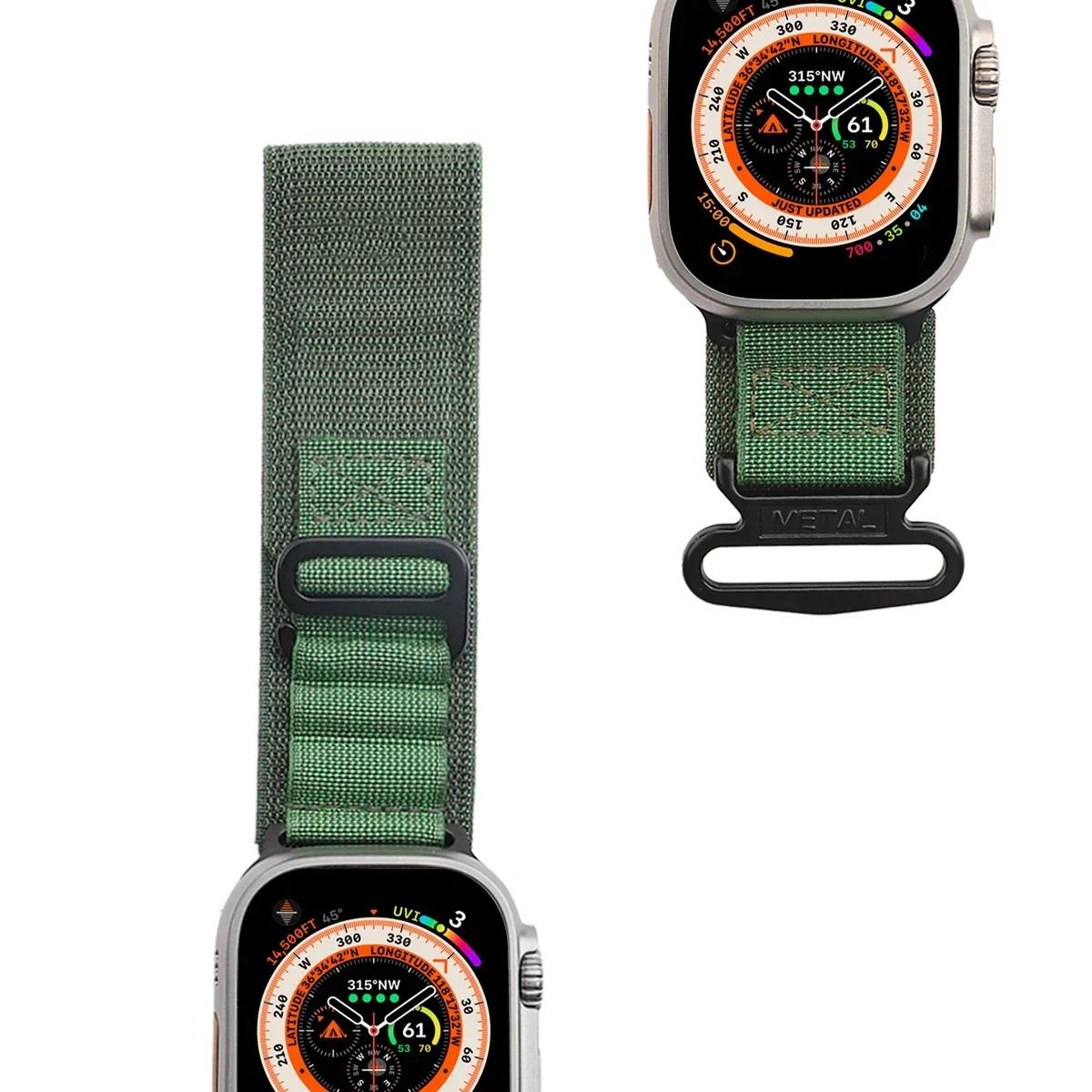 

Сумісний з Apple Watch Series 9/8/7 6/5/4/SE Ultra 2/3 Nylon Woven Band Розроблений для розміру 49 мм 42 мм 44 мм 45 мм 38 мм 40 мм 41 мм 38mm 40mm 41mm