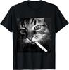 Cigarette Kitten Funny Smoking Cat Meme Stupid Brainrot Gift Unisex T-Shirt