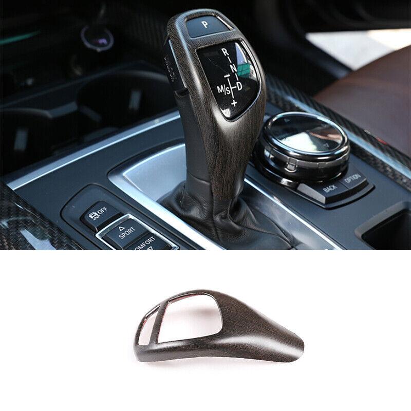 Fit For BMW X5 X6 2014-2018 Wood Grain Central Console Gear Shift Knob Trim 1PCS