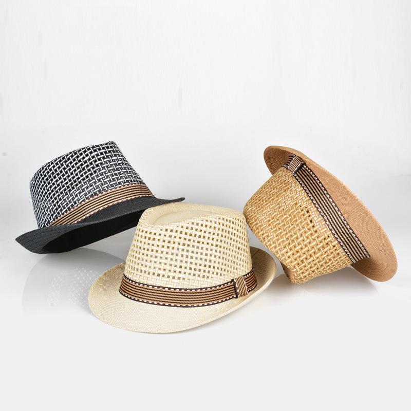 Summer straw hat elderly beach sun hat casual wind men and women sun protection breathable jazz hat