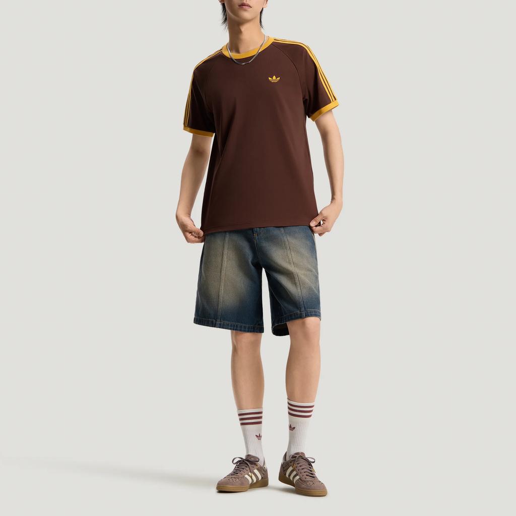 Adidas Originals Cali Knitted Striped Crew Neck Short Sleeve T-Shirt Men Tops KT7766