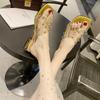Size 35-43, large size women's shoes slippers women's summer wear thick heel transparent cool slippers 41 fashionable low heel one-word drag 42
