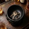 Small Item Storage Bowl 3D Printed Gothic Skull Decorative Catchall Bowl, Holder for Key Unique Entryway Coin Jewelry, Dark Art Desktop Ornament Home
