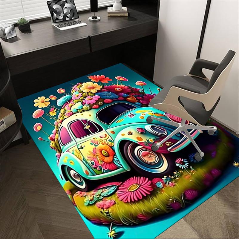 1 Stück Blume Auto Extra Groß Rutschfester Teppich, Büro, Familie, Schlafzimmer, Studio Großer Teppich Teppiche für Innenräume