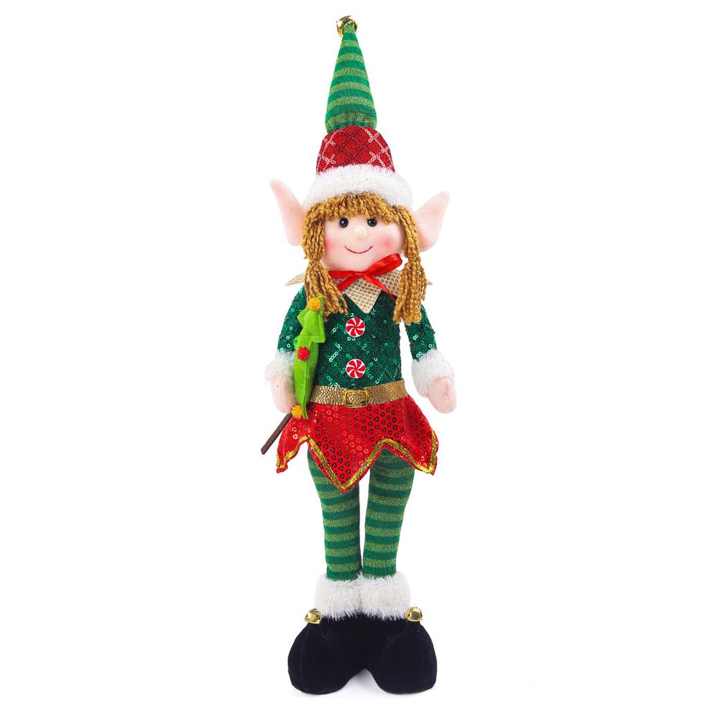 Standing Cloth Elf Figure  Fabric Doll For Christmas Party Table Decor Home Mantel Cozy Holiday Gift For Kids Couples