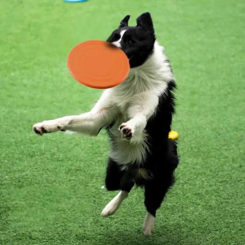 Soucoupe volante en Silicone, jouet amusant pour chien et chat, jeu pour chien, disques volants résistants à mâcher, entraînement interactif pour chiot, fournitures pour animaux de compagnie