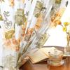 1PC Romantic Flowers Tulle Curtain Newest Burnt-out Printing Craft Sheer Window Curtain For Living Room Bedroom Lozujoju Home Decor