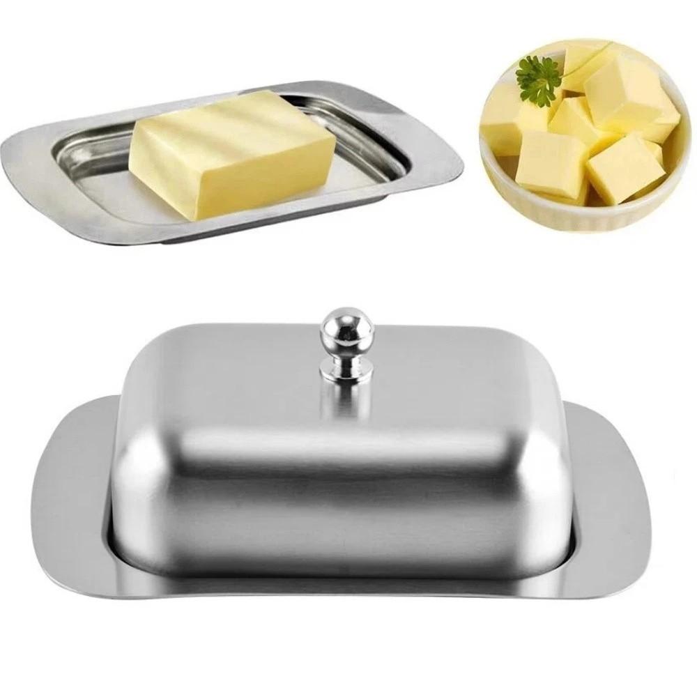 Food Grade Butter Tray with Lid Butter Storage Box Retro Cheese Container Kitchen Use