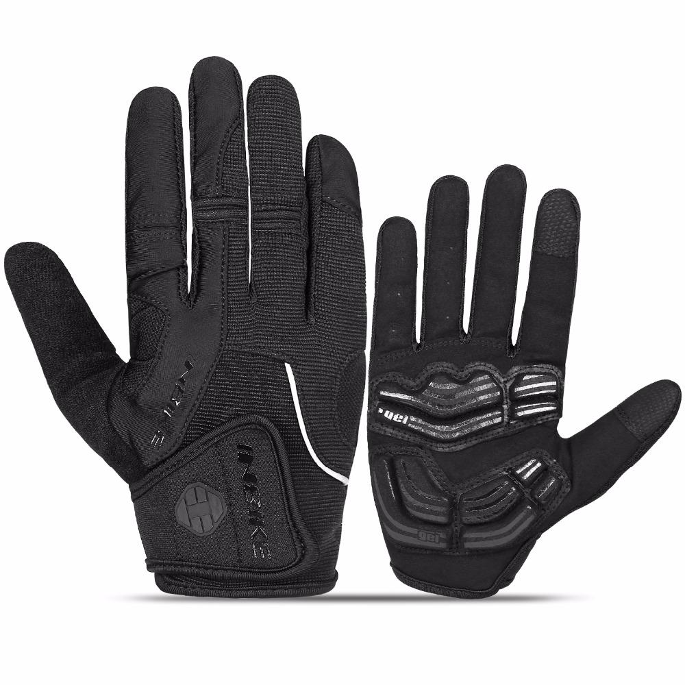 INBIKE Fahrradhandschuhe Touchscreen Fahrradsport Handschuhe Stoßfest MTB Vollfinger Bike Rennradhandschuh für Biker Herren mit Handflächenpolster