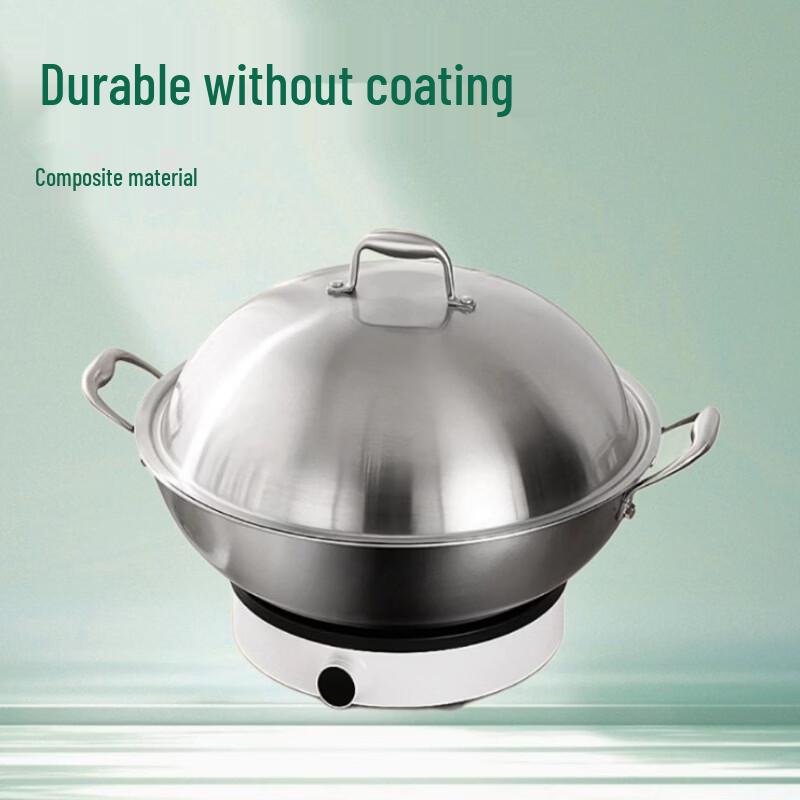 ZISIZ 304 Stainless Steel Multi-Function Wok
