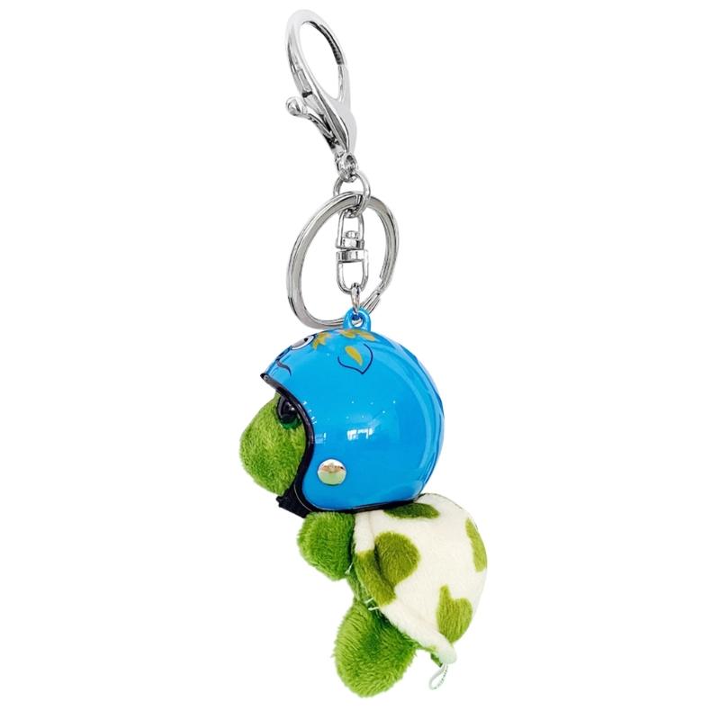 

Wearing Helmet Turtle Keychain Cute Plush Keychain Pendant Bag Jewelry Accessories for Car Decorations Party Gift
