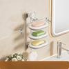 Non-perforated Wall-mounted Soap Box Multi-layer Rotating Bathroom ShelfDraining Box