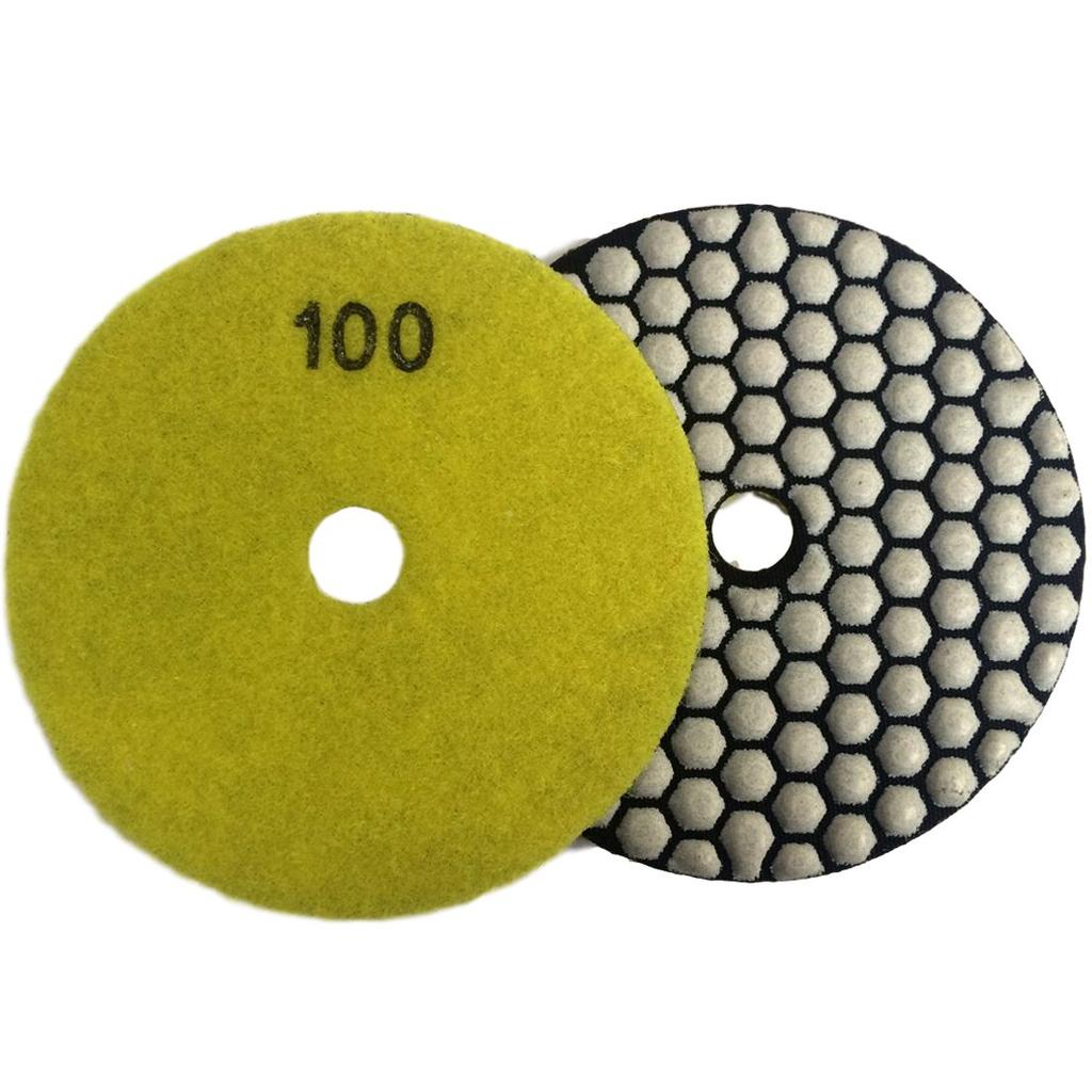 Konfor 100mm Diamond Polishing Pads, Dry Grinding Cutter for Marble and Granite, Pack of 7