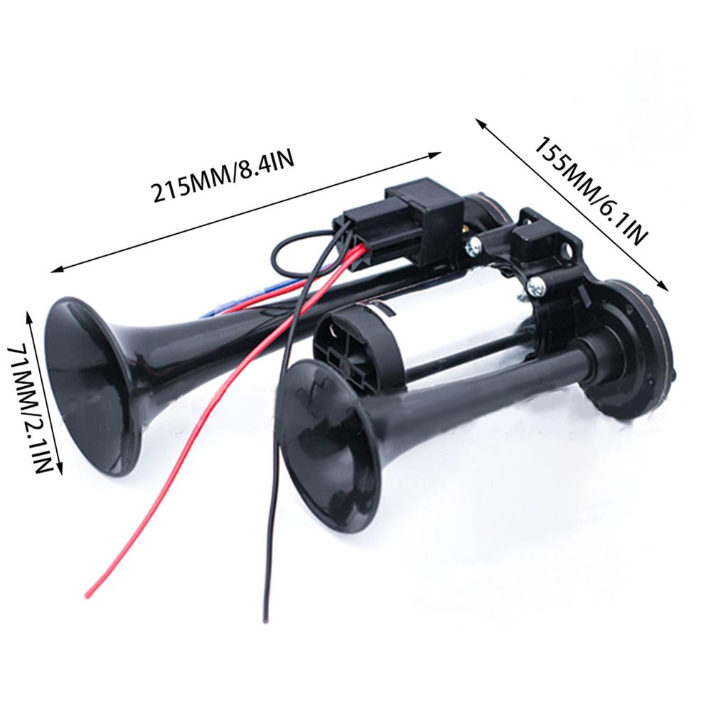 600DB Dual Trumpets, Super Loud Horns Kit with Compressor Universal for 12V Cars Motorcycles Trucks Trains Boats