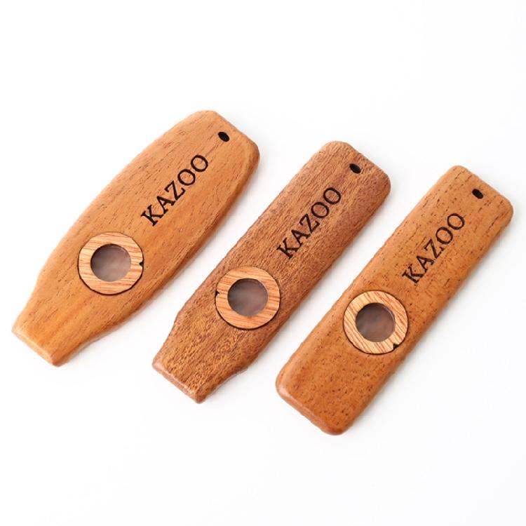 Retro Mahogany Wood Kazoo Flute Musical Instrument Guitar Accompany Kazoo Flute