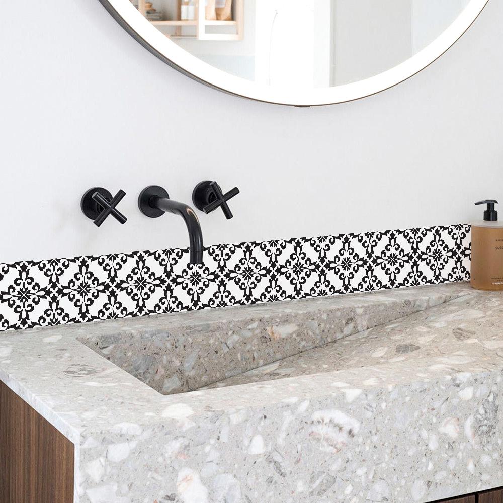 Creative Retro Patterned Waistline Stickers for Bedroom Living Room Entrance Hall Home Wall Decoration