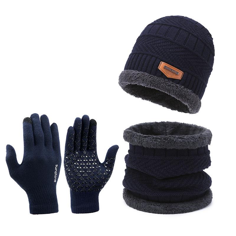Winter Knitted Fleece-Lined Hat & Scarf Set for Men, Women & Kids - Thick Wool Parent-Child Cap