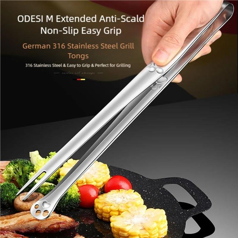 Stainless Steel Grilling Tongs with Cats Claws Shape Ergonomic Handle Heat Resistant Easy Cleaning For Family Gatherings