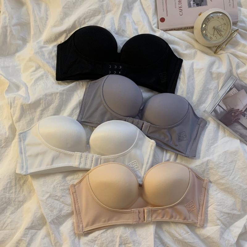 3/4 Cup Strapless Bra Women's Invisible Push-up Bra Anti-sagging No Steel Ring Underwear Beautiful Back Lingerie