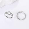 2PCS Fairy Sparkling Crown Rings for Women Teen Korean Adjustable Silvery Anniversary Gift Party Queen Ring Set Jewelry