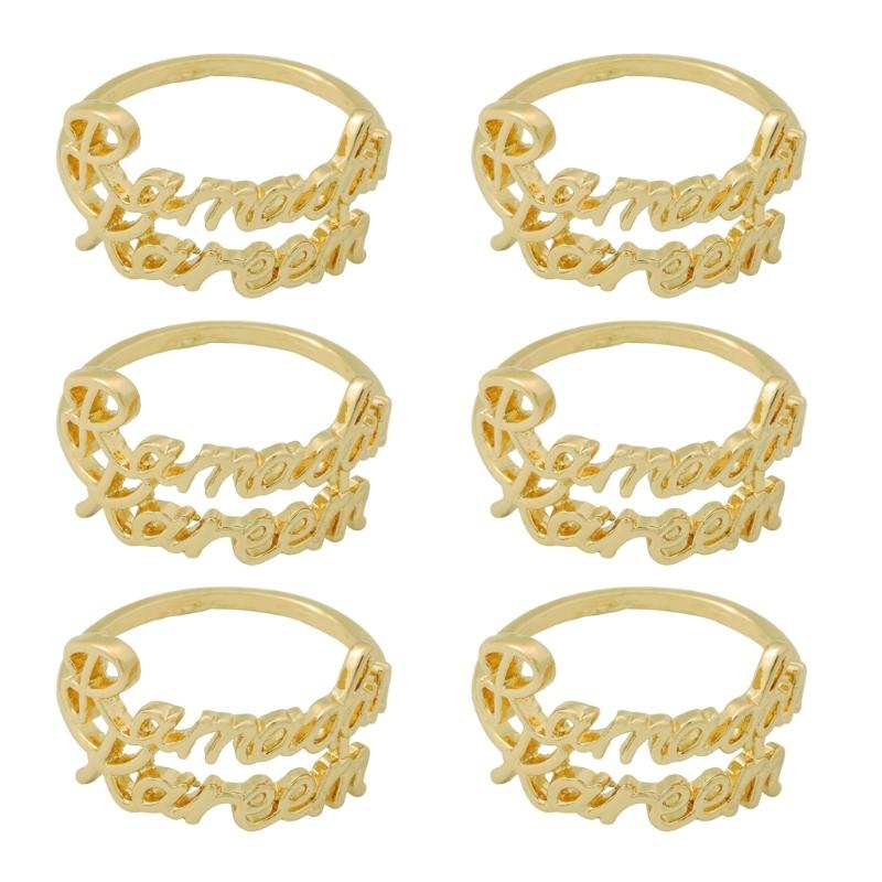 Pack of 6 Exquisite Napkin Rings Ramadans Kareem Napkins Holder Islamic Napkin Buckles for Home Dining and Parties
