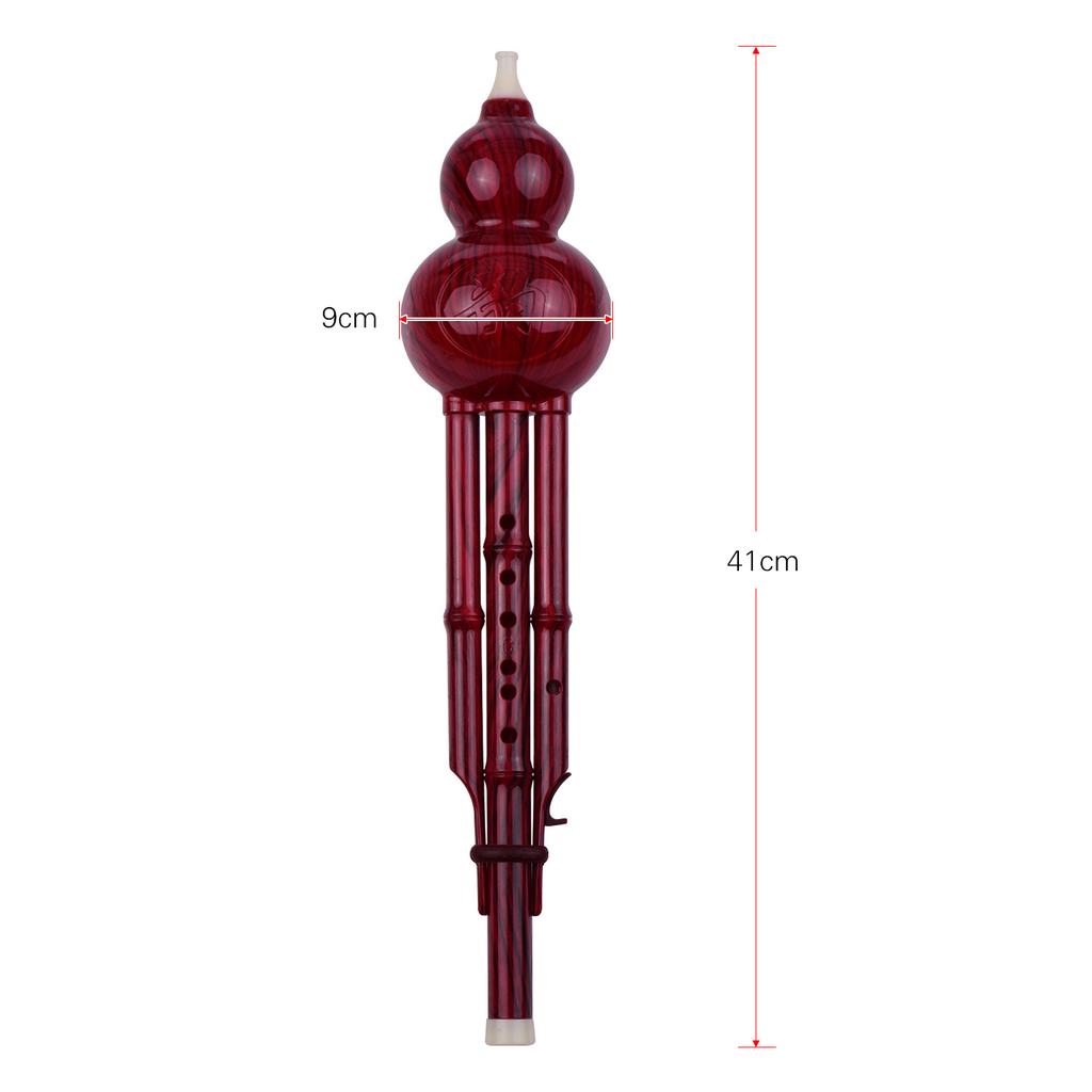 2 Tone C Key Hulusi Gourd Cucurbit Flute Resin Pipes Chinese Traditional Instrument with Chinese Knot Carry Case for
