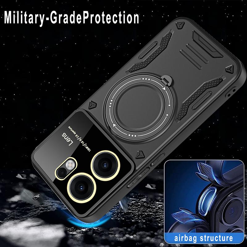 For Realme C55 Luxury Bracket Shockproof Armor Case For Realme C53 C55 C75 Silicone Bumper Hard PC Cover Coque For Realme C75 4G