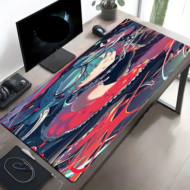 Hatsune Miku Print Mouse Pad, Anti‑Slip Desktop keyboard Mat, for PC Laptop Gaming Working Daily Use, Cool Festival Birthday Gift