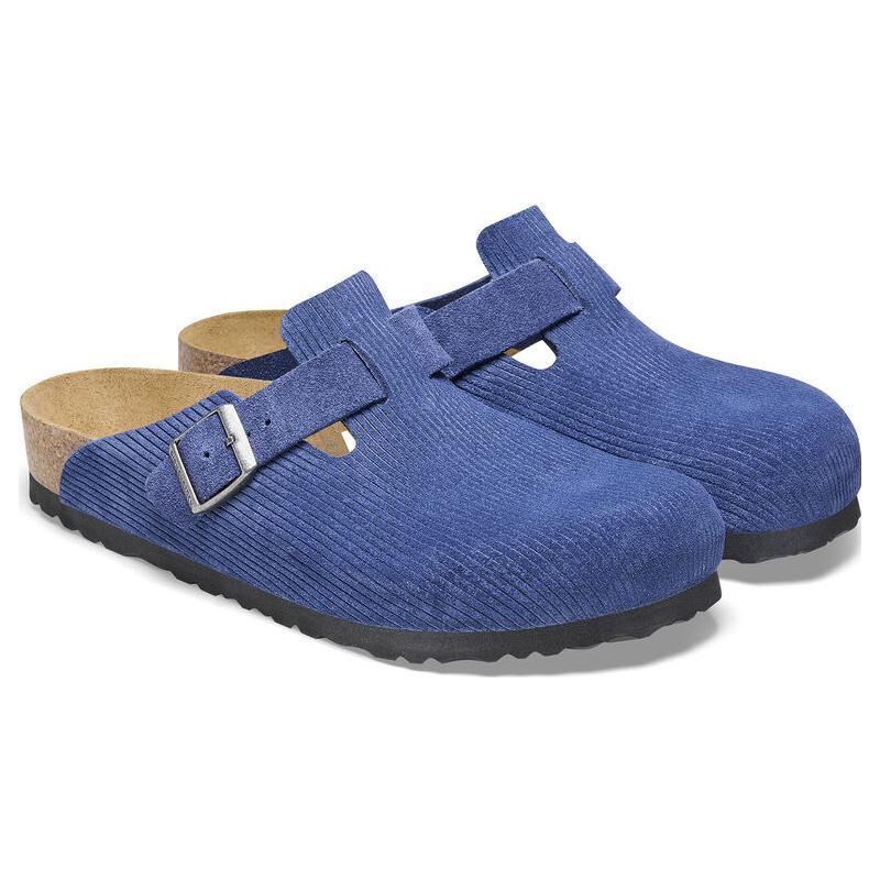 Birkenstock Boston Massage Antibacterial Closed Toe Slippers Unisex Blue Narrow 1026182