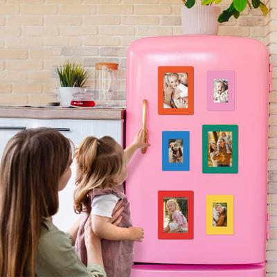6/12 Adet Manyetik Fotoğraf Çerçevesi Buzdolabı Mıknatısı Resim Sanat Resim Poster Sergileme Çerçevesi Ev Ofis Buzdolabı Dekorasyonu PVC Fotoğraf Tutucu