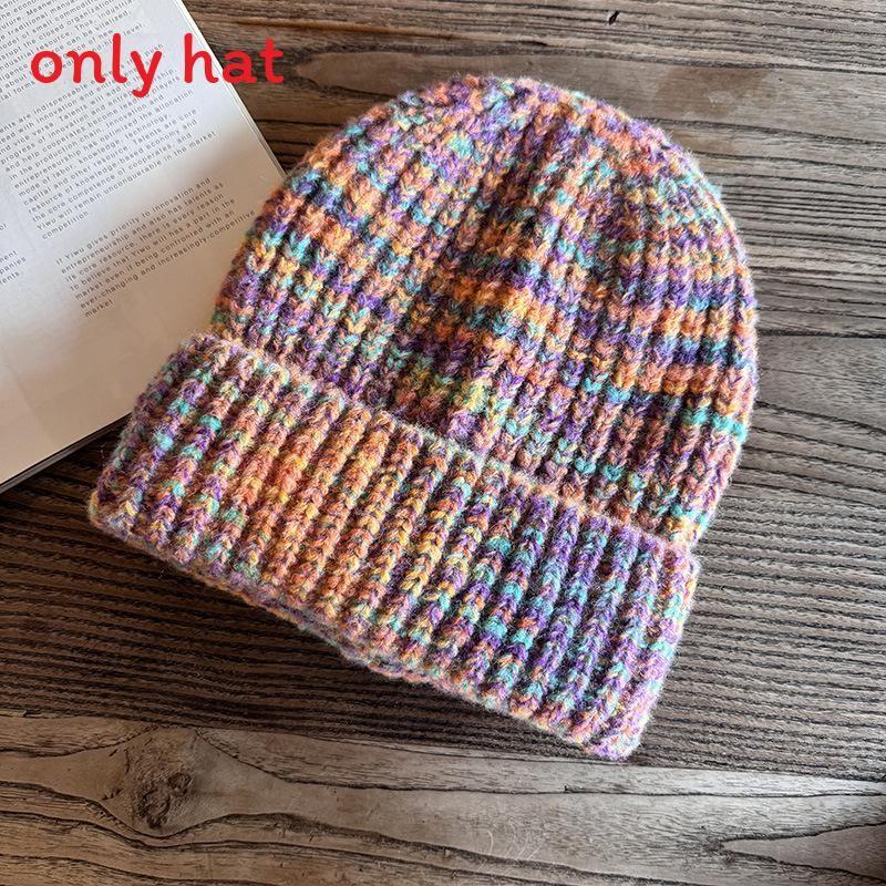 Fashion Women Colored Casual Thick Warm Knitted Hat For Winter Use Outings