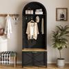 Multifunctional Coat Cabinet with Shoe Rack, Shelf & Hooks – Hall Tree for Entryway, Durable MDF Body, Modern Design, Sturdy Iron Legs, Storage