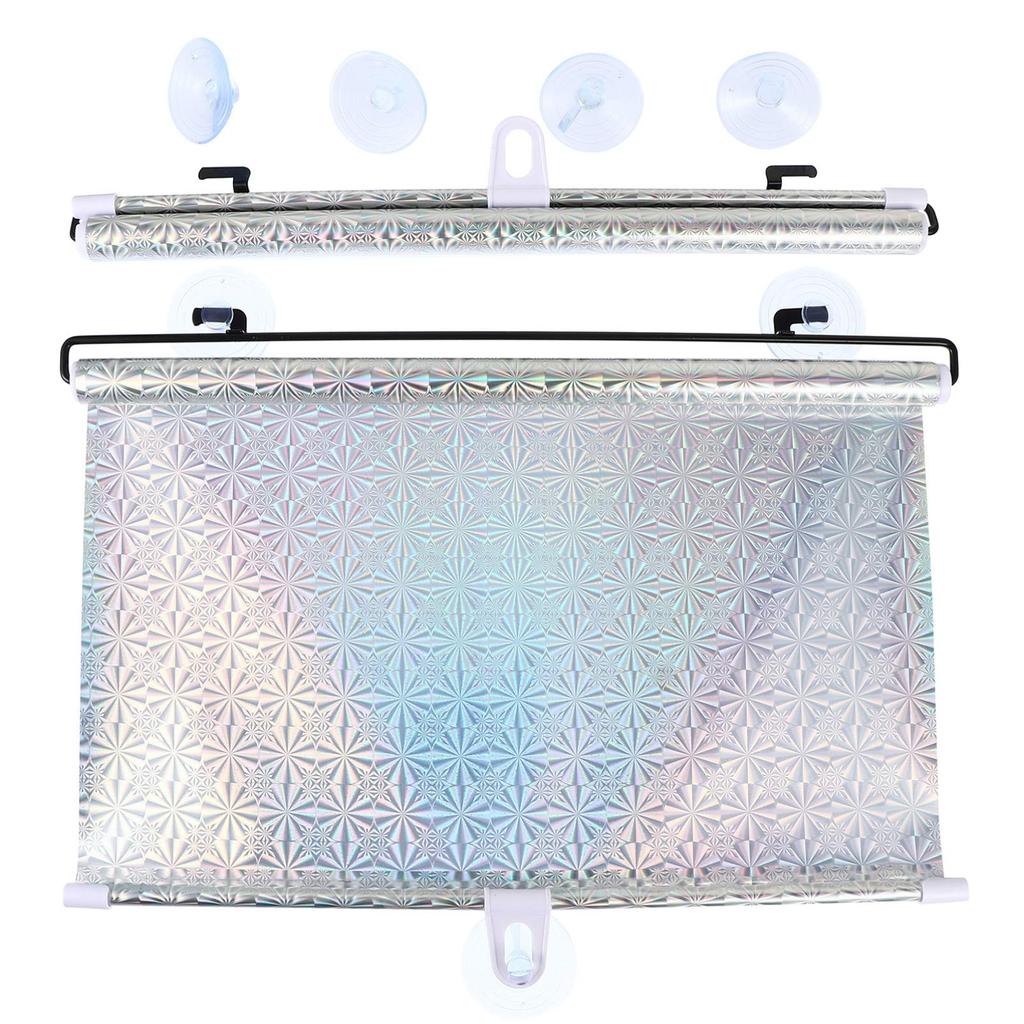 POPETPOP Car Windshield Roller Window Glass Blind Suction Cup Automatic Perfect for Car 2 Panels Sunshade, Sunshade, Shade, Shade, Shade, Visor,
