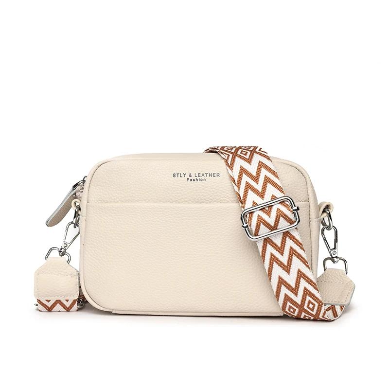 

Genuine Leather Women s Crossbody Luxury Branded Soft Cowhide Shoulder Bag Simple Crossbody Purse Wallet Fashi Girls Tote Bag бежевый