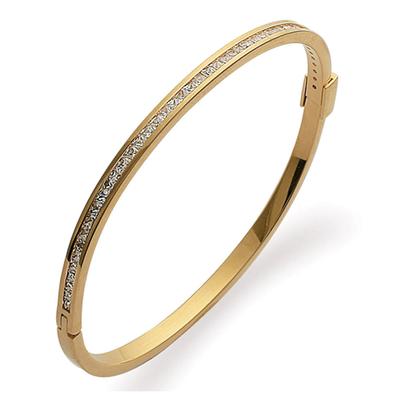[F4982] - Gold Plated Bracelet 'Diane' White Gold - 62 Mm 4 Mm