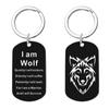 Fashion Rock Stainless Steel Wolf Head Men's Pendant Necklace Accessories Black Keychain Gift For Boyfriend Husband