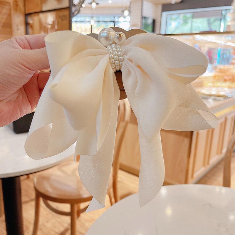 New Oversize Bowknot Pearl Barrettes Hairpins Hair Band Trendy Hairpin Hair Clip