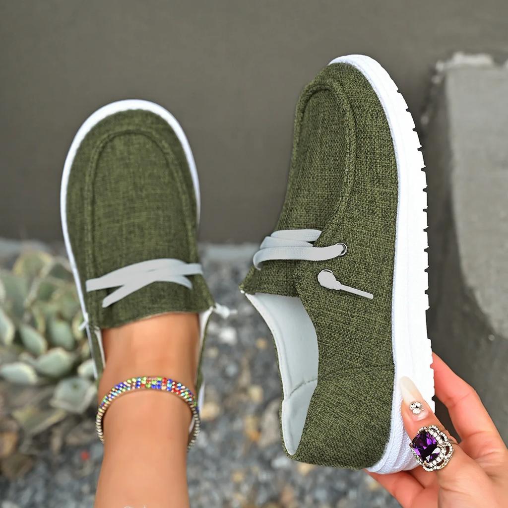 Large Size Women's Shoes Spring and Autumn New Fashion Casual Sports Shoes European and American Flat Bottom Lace Up Single Shoe